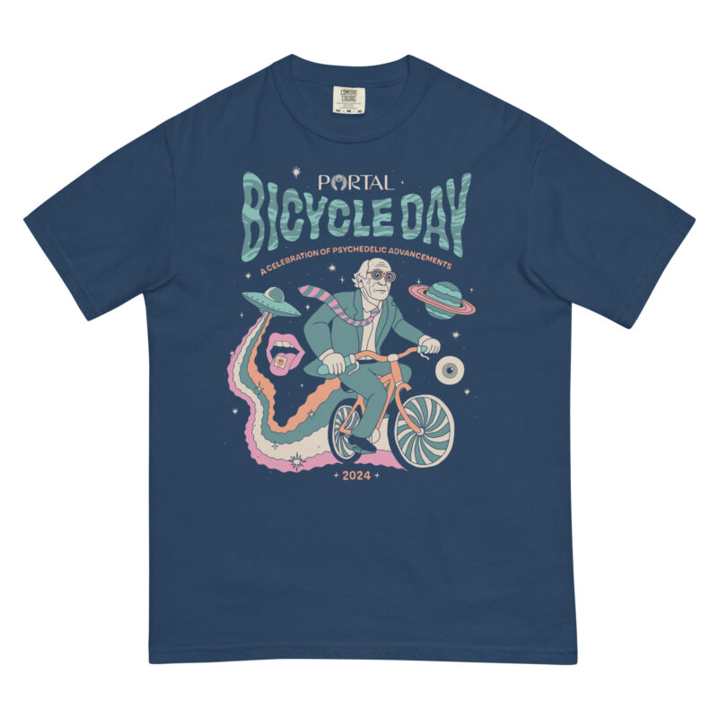 Bicycle Day T-shirt - True Navy - Image 2