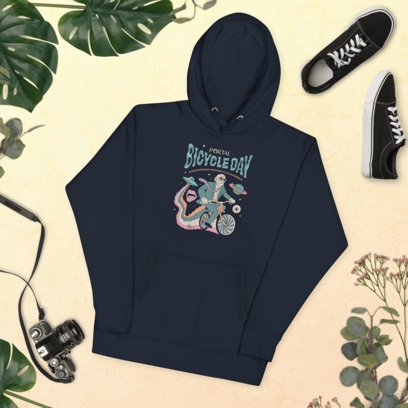 Bicycle Day Hoodie – True Navy - Image 3